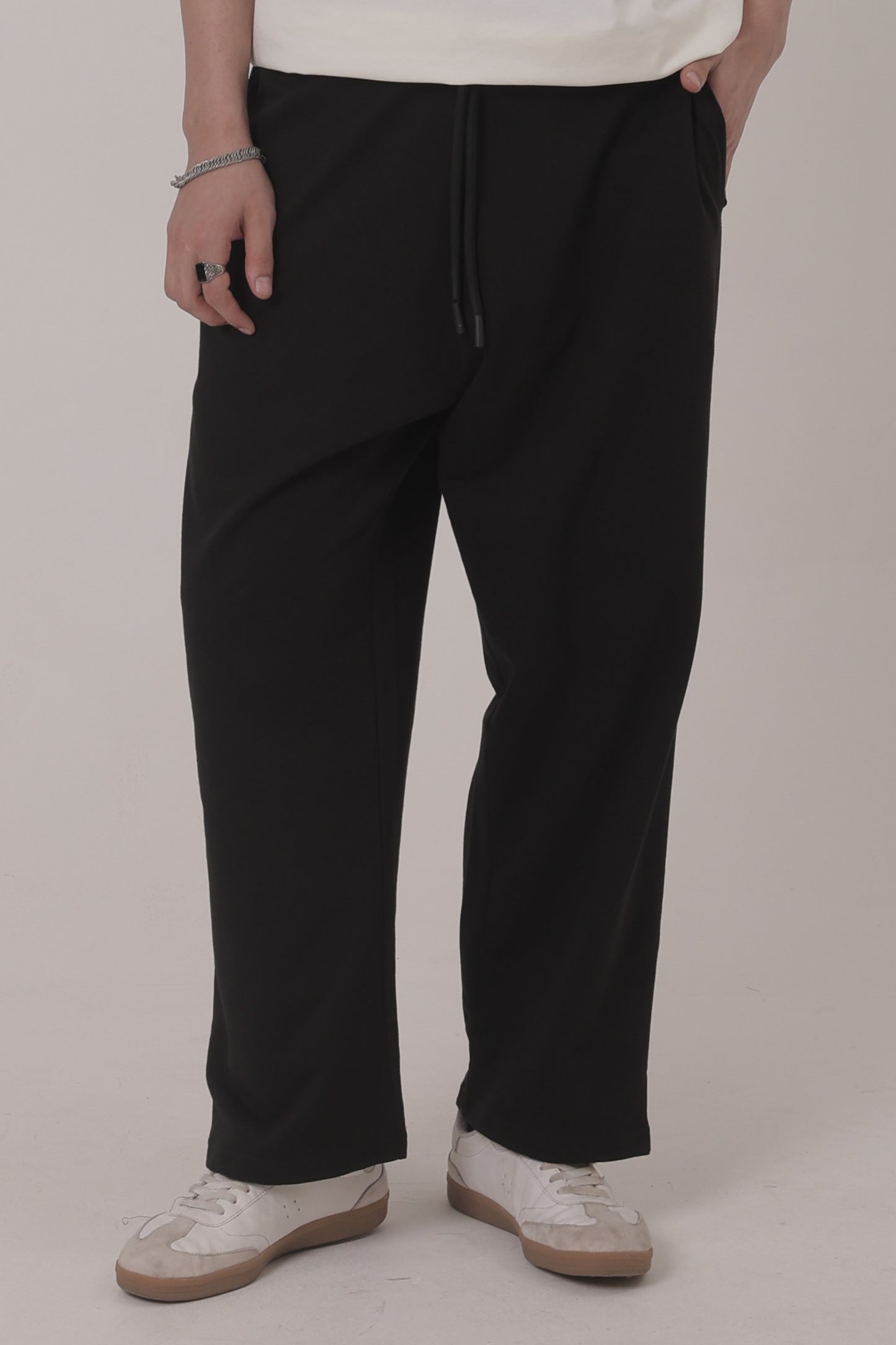 Black Basic Unisex Oversized Bottoms