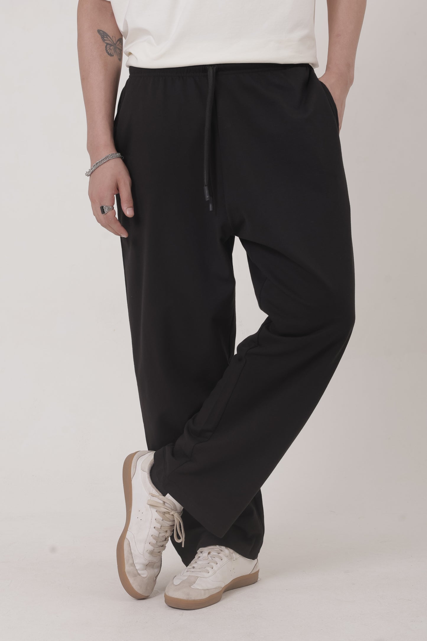Black Basic Unisex Oversized Bottoms