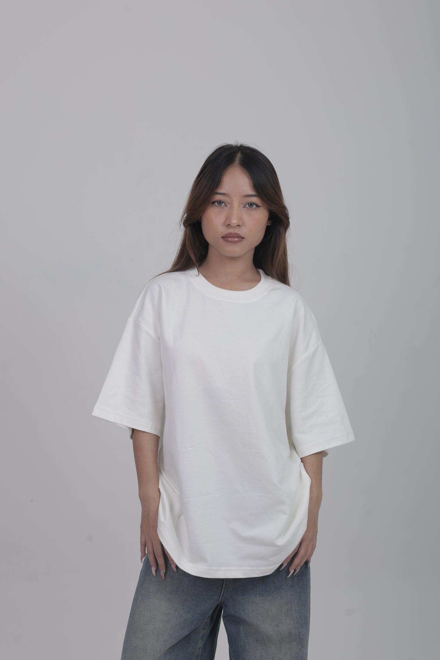 Off White Basic Oversized Tee