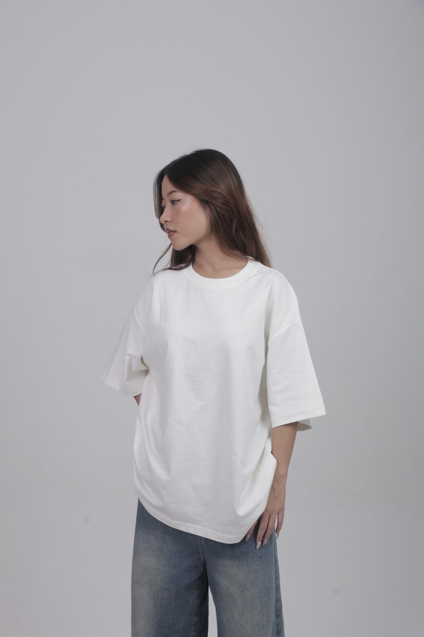 Off White Basic Oversized Tee