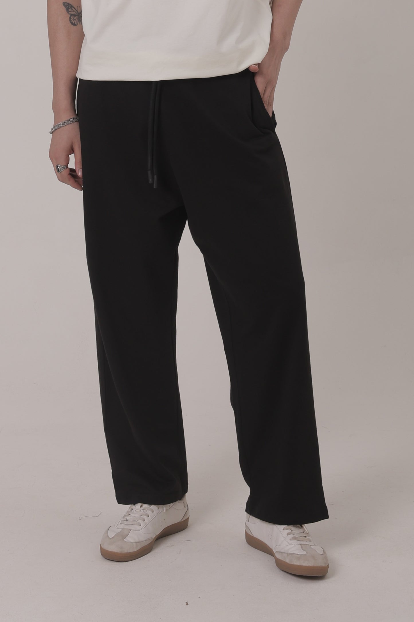 Black Basic Unisex Oversized Bottoms