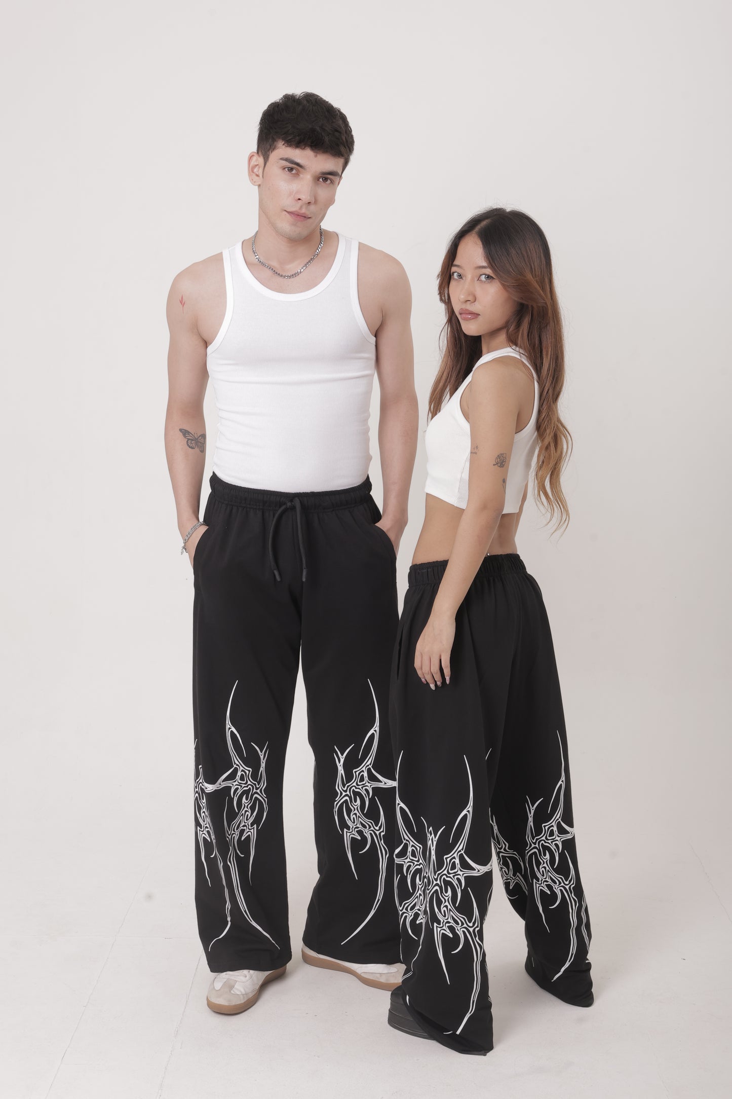 Arcane Spikes Unisex Straight Fit Baggy Bottoms